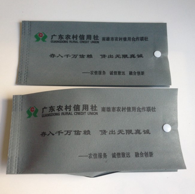 Hot Press Button Non-Woven Bag For Bank