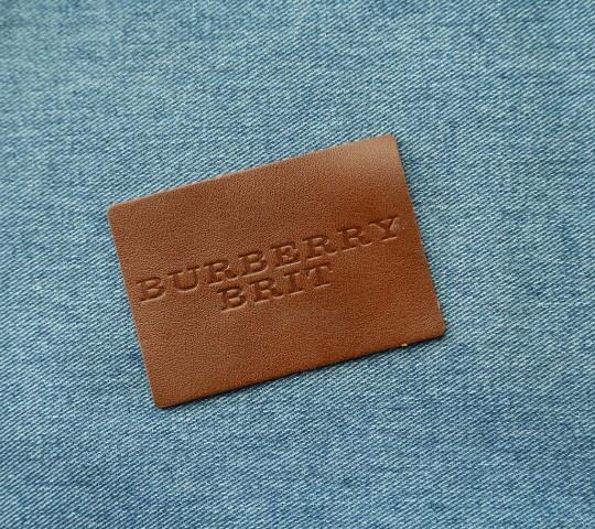 Brown Debossed Logo Leather Label