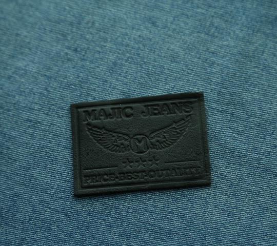 Soft Black Skin Genuine Leather Label