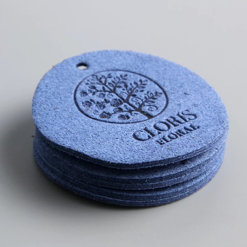Custom Debossed Logo Microfiber Suede Leather Label Custom Debossed Logo Microfiber Suede Leather Label