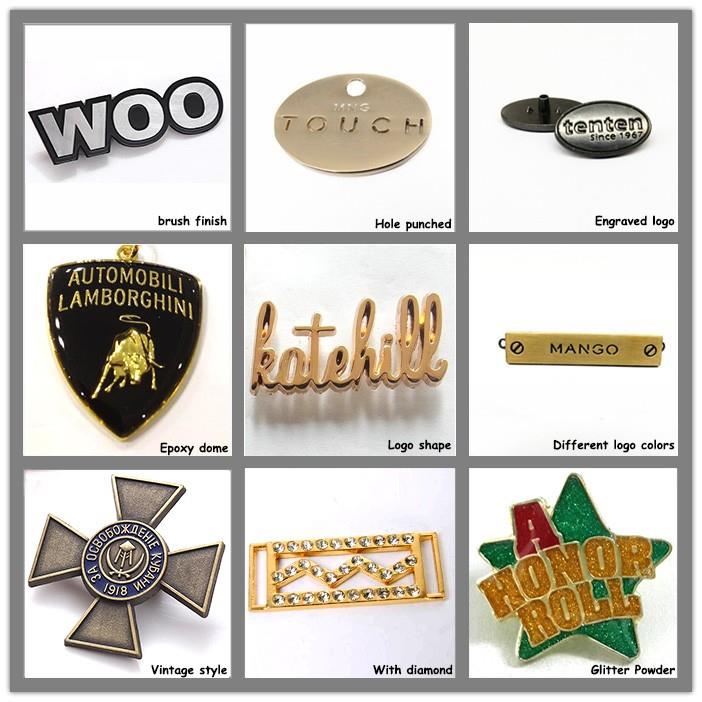 custom design zinc alloy metal plating tags