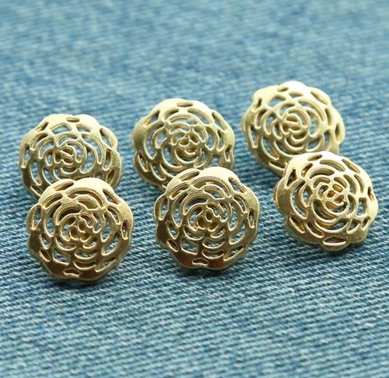 Flower Design Sewing Metal Buttons For Blouse