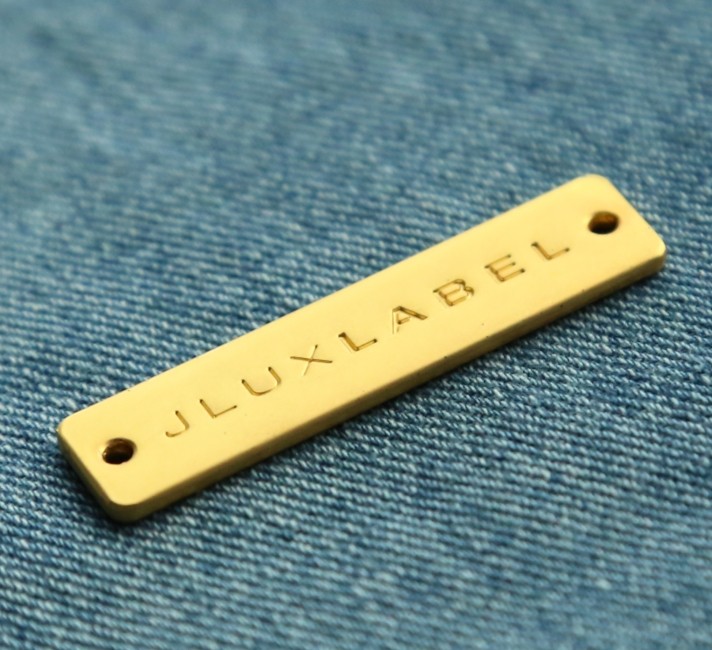 Matte Gold Private Brand Logo Metal Tag