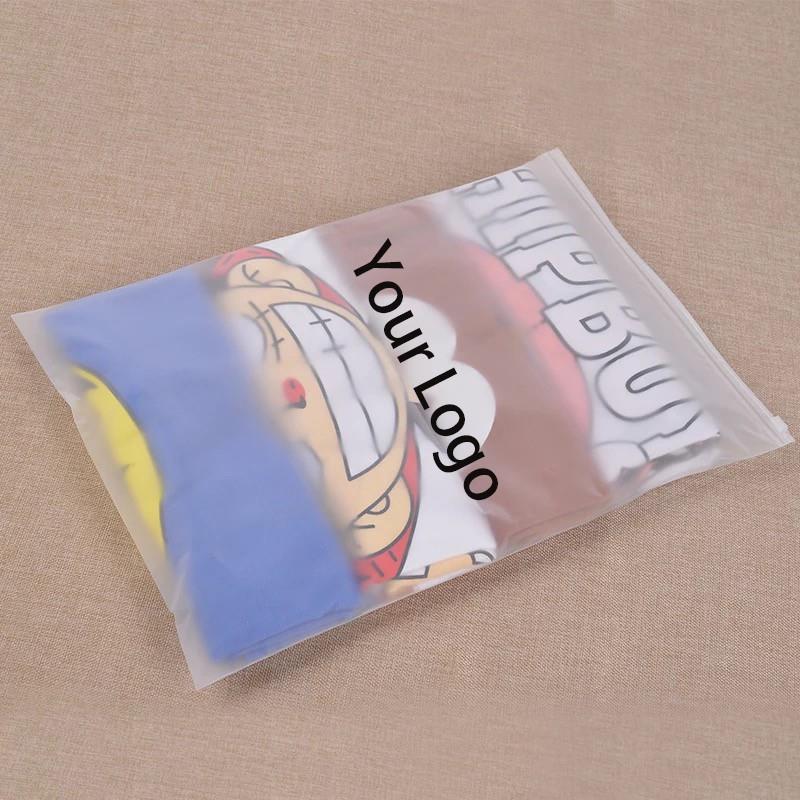 Custom Logo Size Frosted Plastic Zipper Packing Bag Custom Logo Size Frosted Plastic Zipper Packing Bag