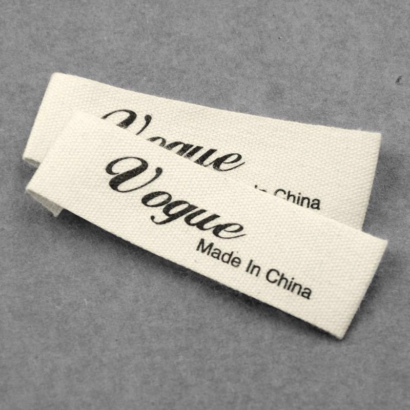 Cheap wholesale custom cotton printed labels for clothings