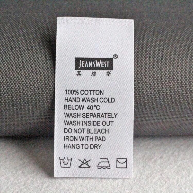 Garment Printed Label Wash Description