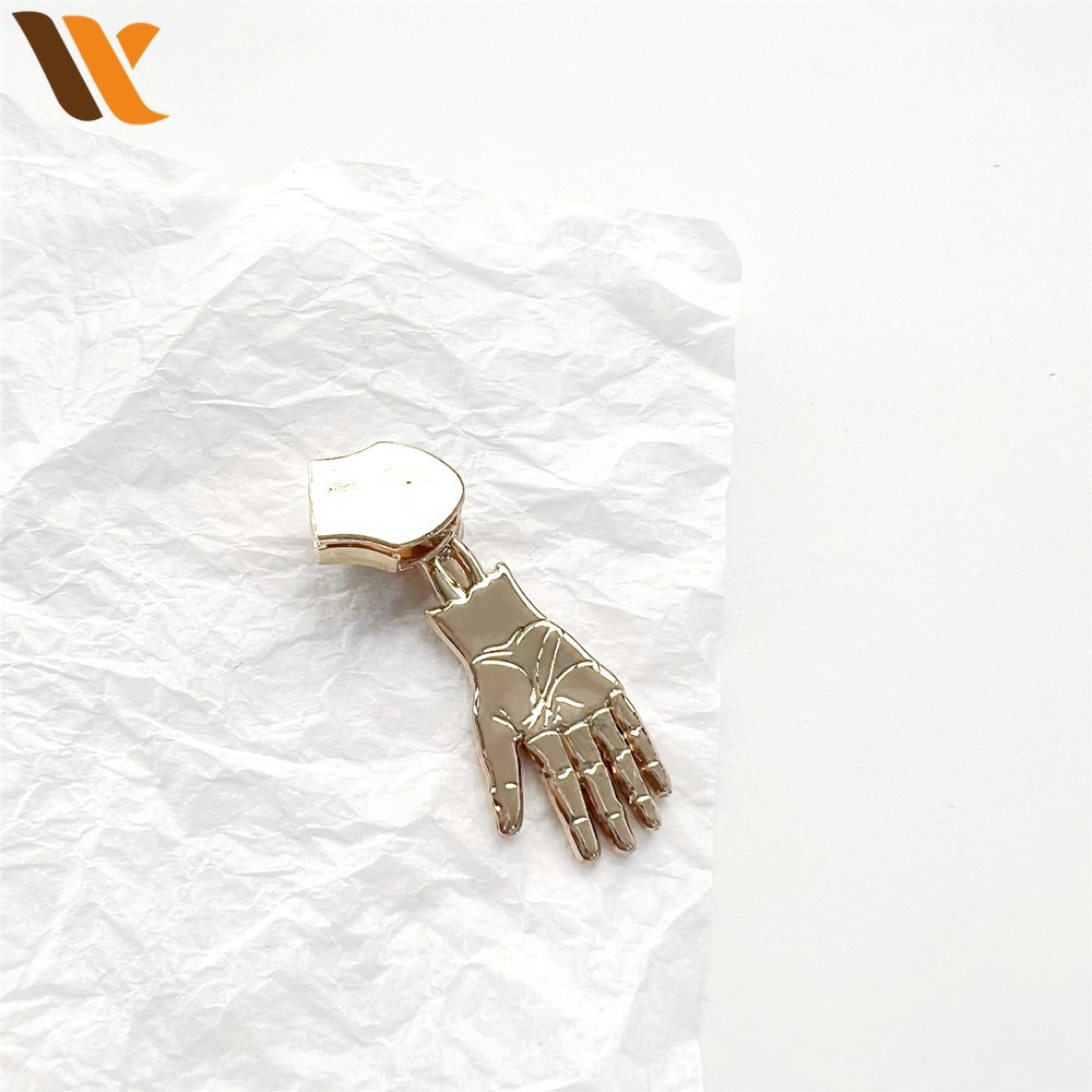 Wholesale Hand Shaped Golden Zipper Puller